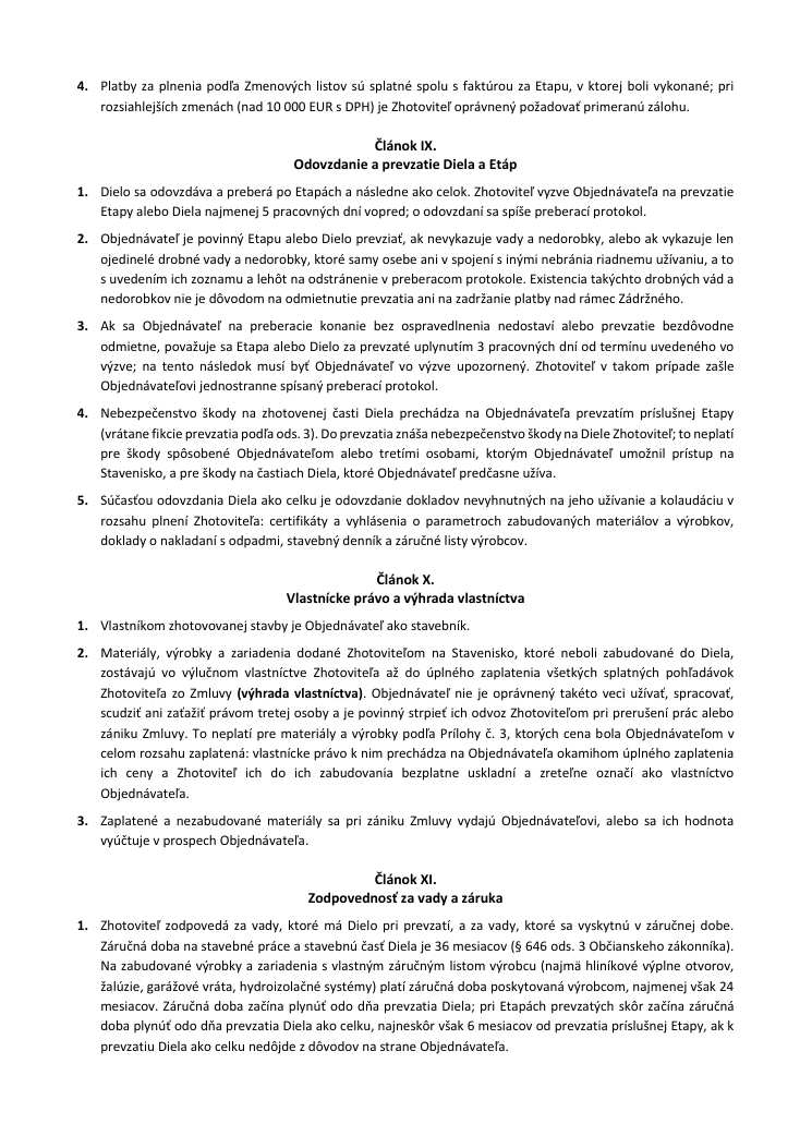 Zmluva o dielo, strana 5